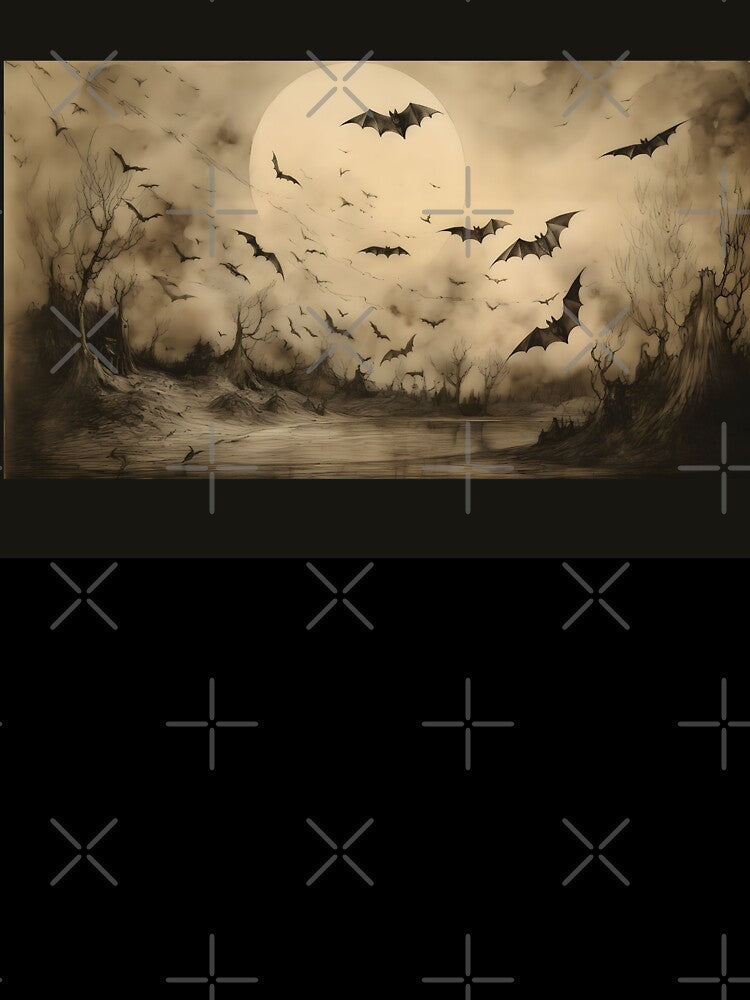 Gothic Bats Scenery,Dark Cottagecore Moon Drawing by Kink Collective T-Shirts, Hoodie, Sweatshirt | BlankRebels.com (Image 3)