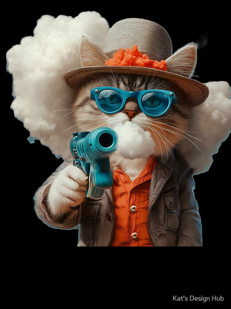 Cool Cat with an Attitude – The Purrfect Outlaw by Kat's Design Hub T-Shirts, Hoodie, Sweatshirt | BlankRebels.com (Image 3)