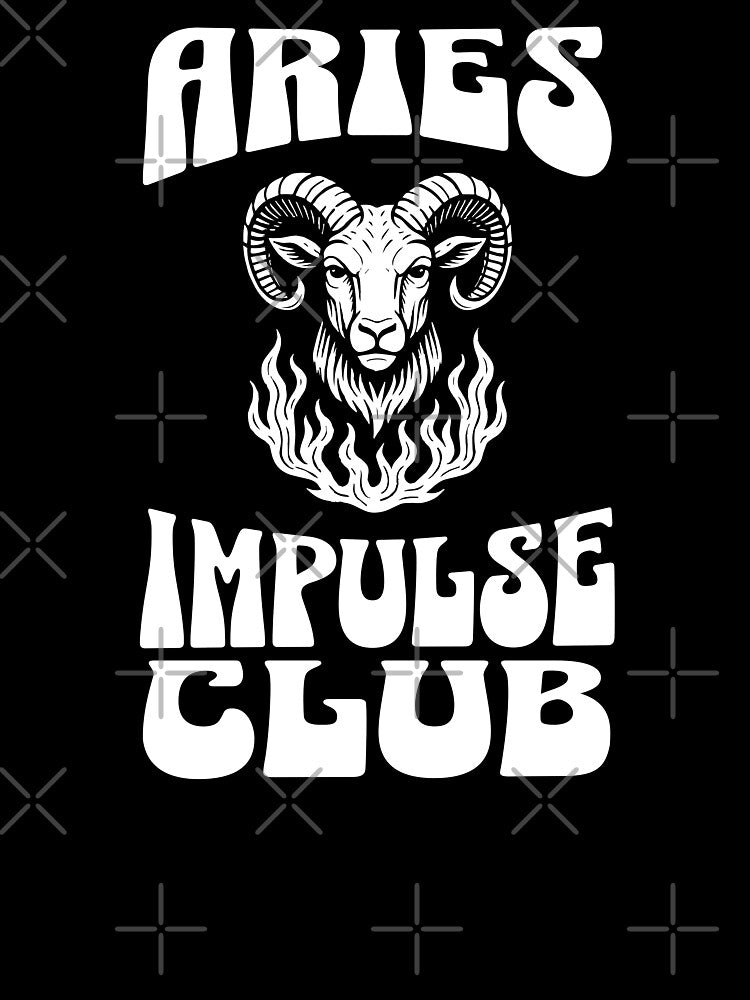 Aries Impulse Club - Horoscope Zodiac Astrology Retro Art by Aurora Edo T-Shirts, Hoodie, Sweatshirt (Image 3)