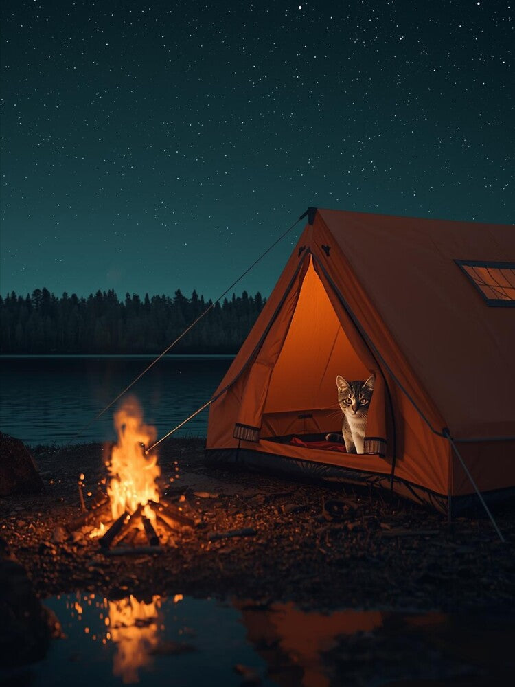 Tent Therapy Camping Cat by Lake Campfire by Falconwolf T-Shirts, Hoodie, Sweatshirt | BlankRebels.com (Image 3)