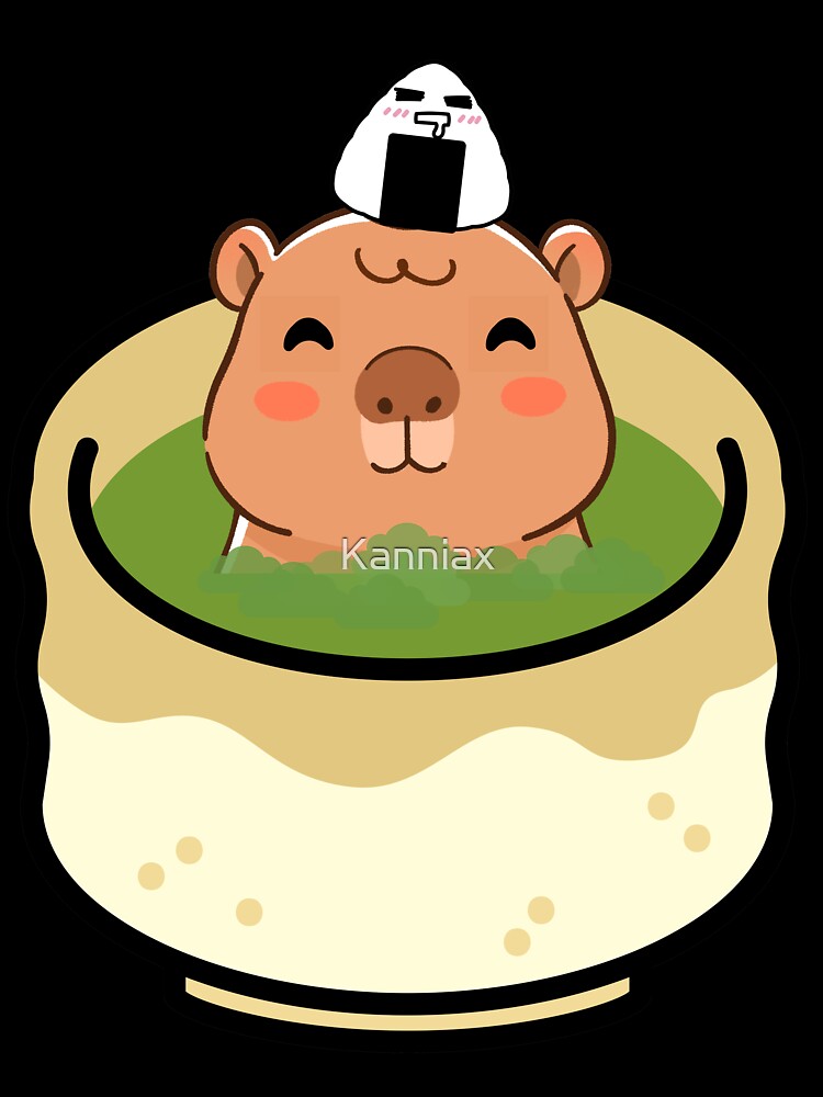 Cute Capybara Matcha Latte Bath - Kawaii Green Tea Onsen by Kanniax T-Shirts, Hoodie, Sweatshirt | BlankRebels.com (Image 3)