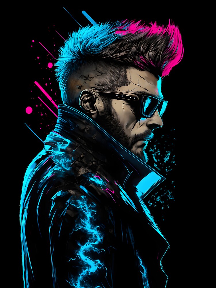 cyberpunk graphic man design by TheStylist1 T-Shirts, Hoodie, Sweatshirt | BlankRebels.com (Image 3)
