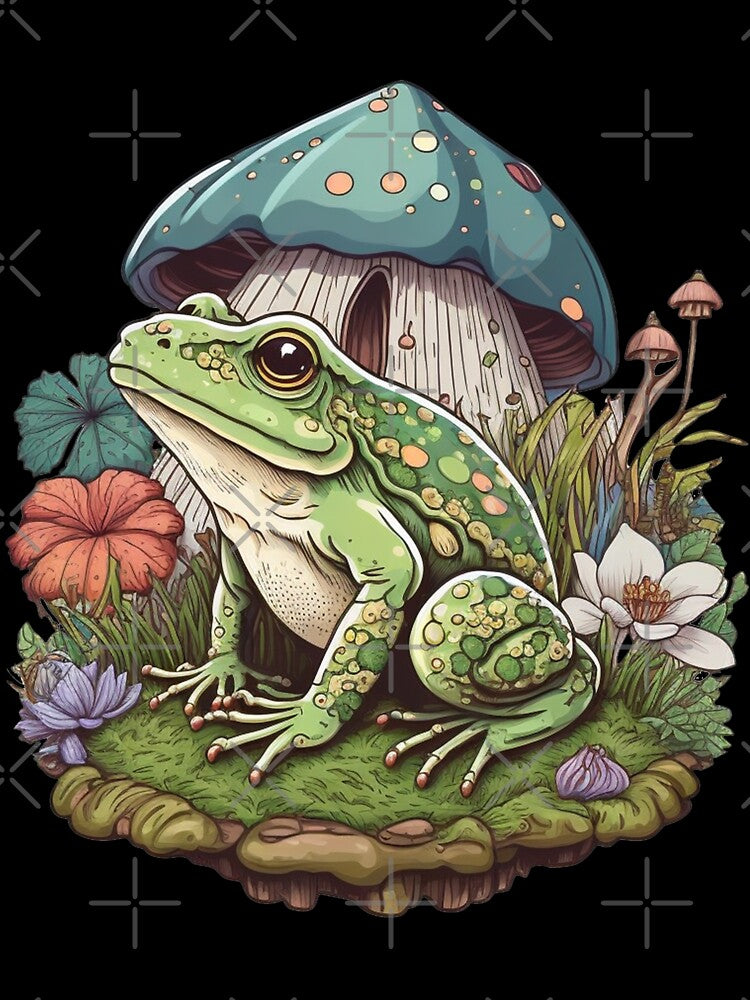 Cottagecore Aesthetic Frog With Mushroom. Cute Mushroom Frog by ahmed2751989 T-Shirts, Hoodie, Sweatshirt (Image 3)