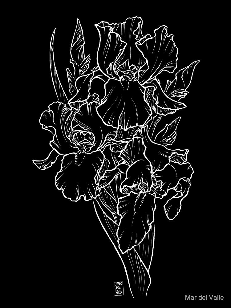 Irises - White Line by Mar del Valle T-Shirts, Hoodie, Sweatshirt | BlankRebels.com (Image 3)