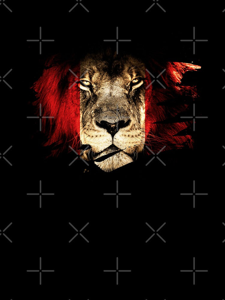 Peru Flag & African Lion Picture by ockshirts