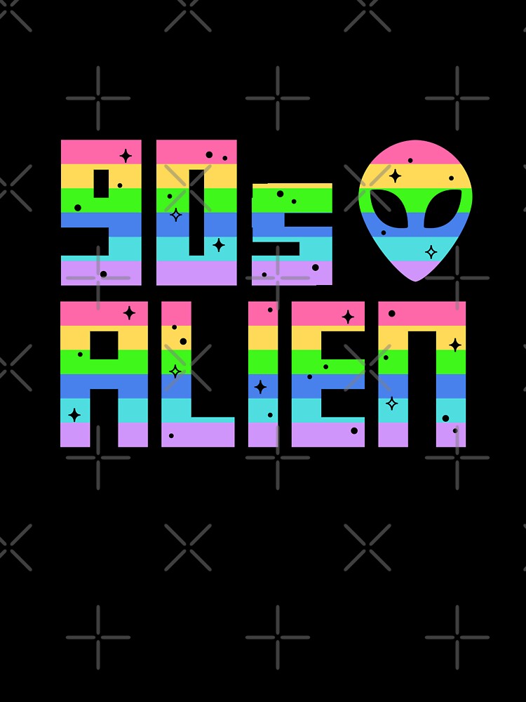 90s Alien Rainbow Pixel Tech T-Shirts, Hoodie, Sweatshirt
