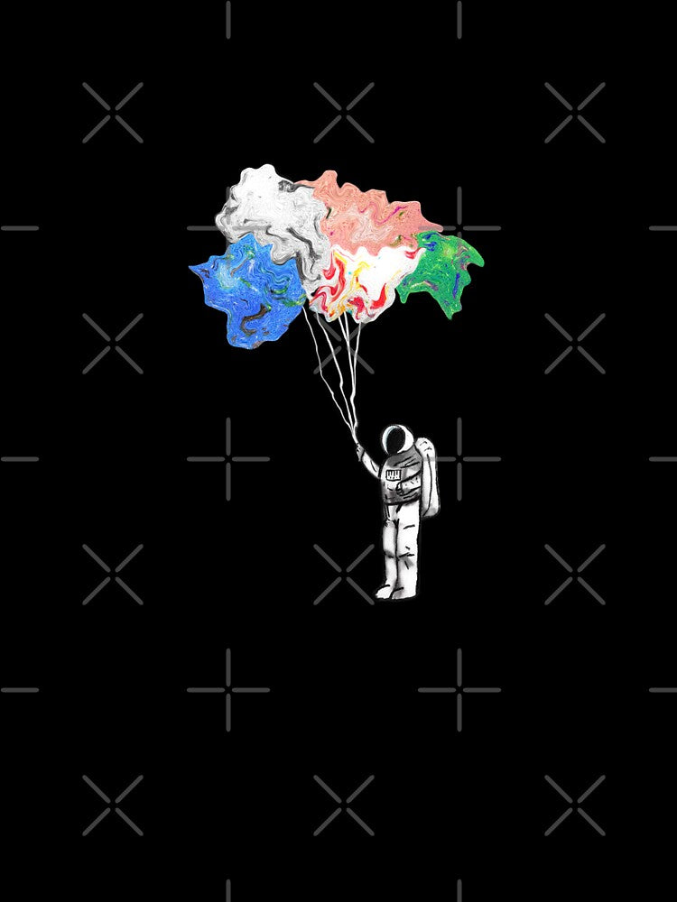 cute astronaut holding onto abstract balloons by MadeByStorm T-Shirts, Hoodie, Sweatshirt | BlankRebels.com (Image 3)