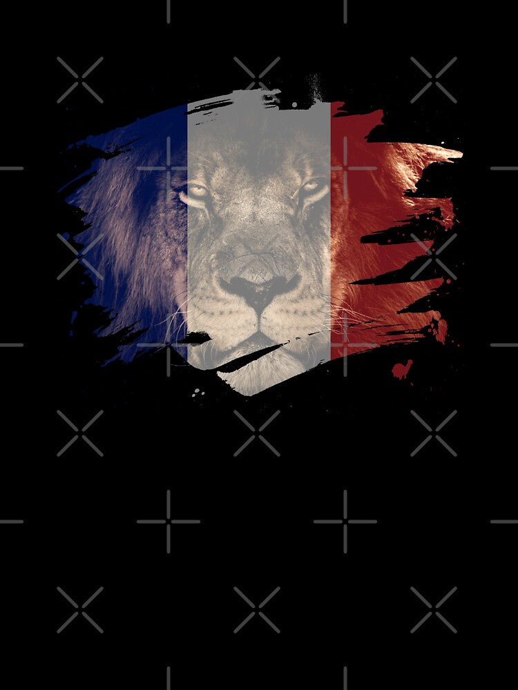 France Flag & African Lion Picture by ockshirts