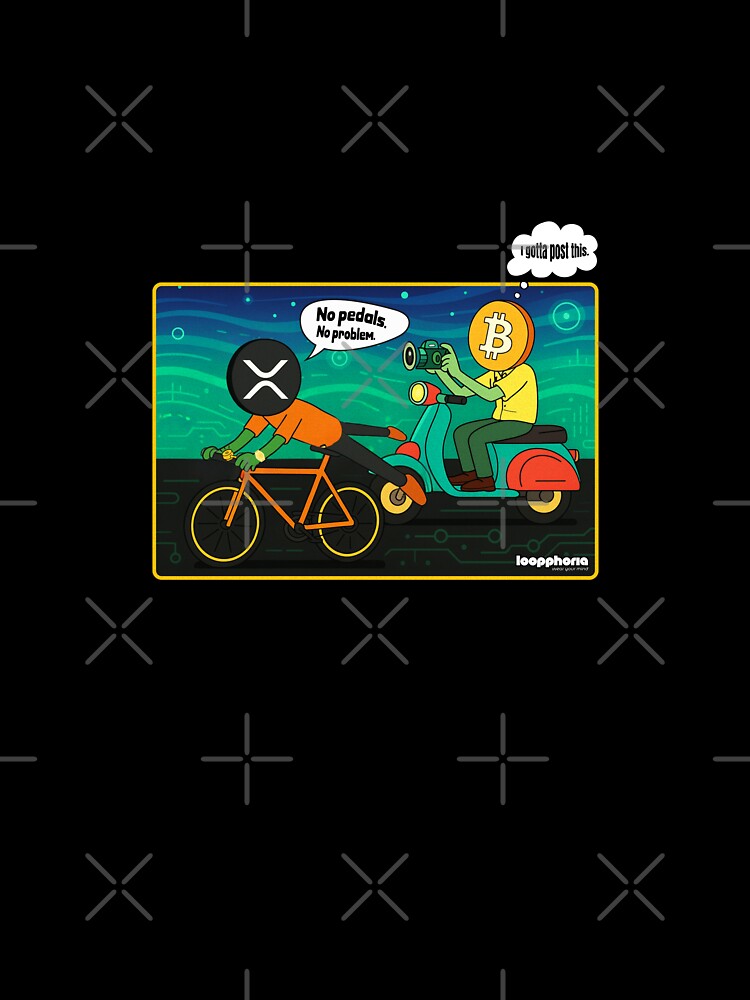 No Pedals. No Problem. - Crypto Meme Art XRP vs BTC by loopphoria T-Shirts, Hoodie, Sweatshirt | BlankRebels.com (Image 3)