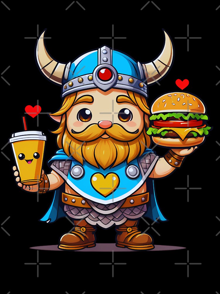 Viking Burger Lover, Kawaii Burger by saloui T-Shirts, Hoodie, Sweatshirt | BlankRebels.com (Image 3)