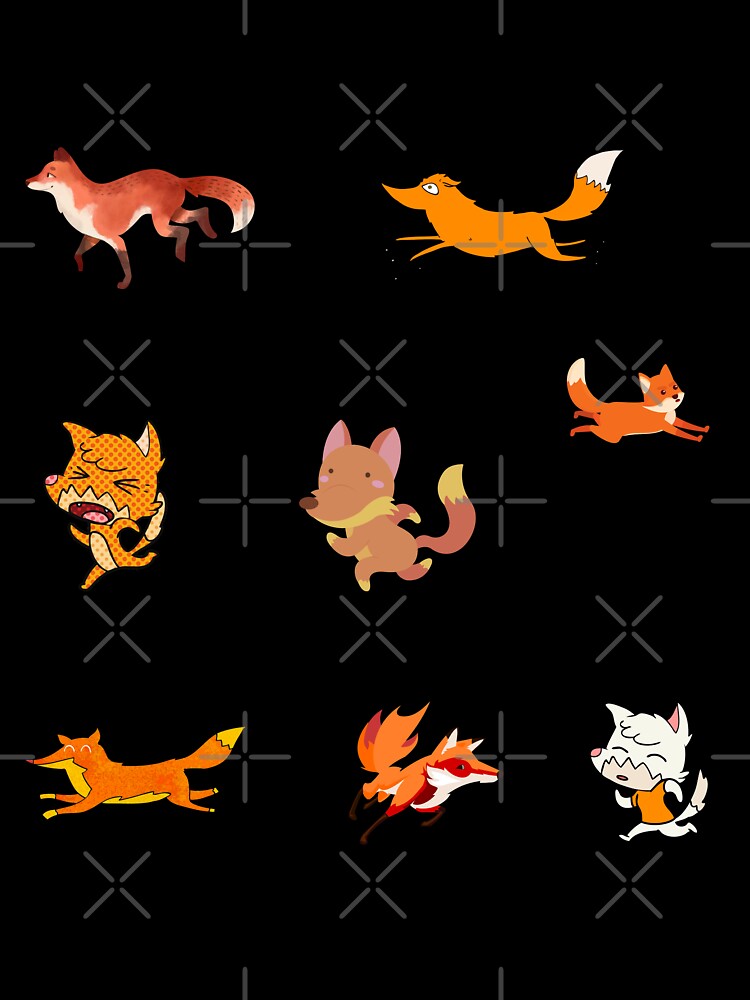 Running Foxes/Cute Fox Pictures Sticker Pack/Fox Stickers by haRexia T-Shirts, Hoodie, Sweatshirt | BlankRebels.com (Image 3)