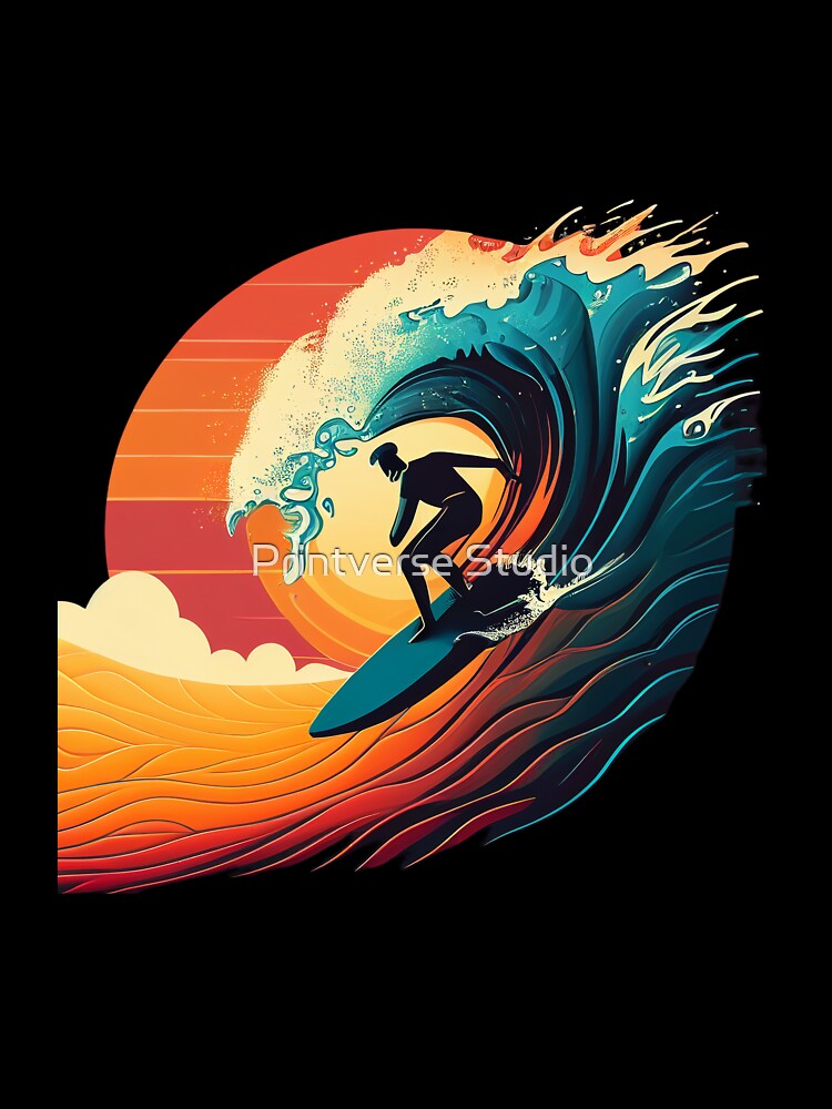 Surfing illustration by Printverse Studio T-Shirts, Hoodie, Sweatshirt | BlankRebels.com (Image 3)