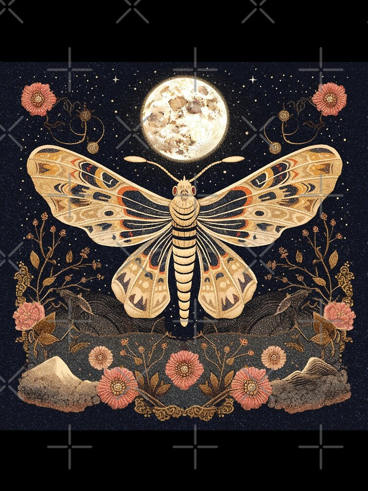 Vintage illustration of celestial moon moth by Happy Mood Design T-Shirts, Hoodie, Sweatshirt | BlankRebels.com (Image 3)