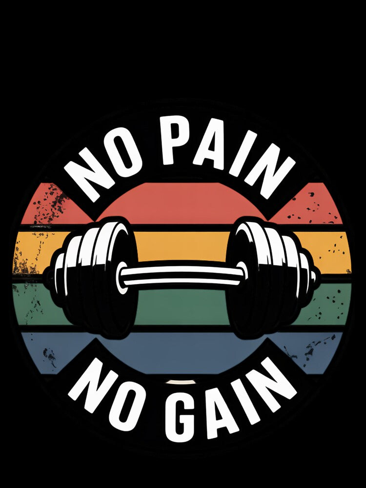 Retro Gym Badge "No Pain No Gain" Tee t-shirt by Ashley critters Hoodie, Sweatshirt | BlankRebels.com (Image 3)
