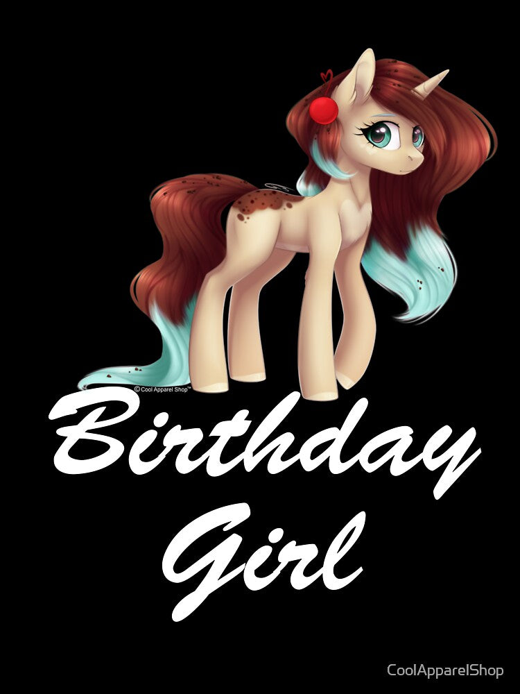 Unicorn Birthday Girl T-Shirt - Gift Idea for Birthday Outfit by CoolApparelShop