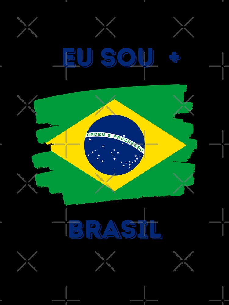 Brazilian Flag Eu sou + Brasil Green, yellow, white and Blue by Lumia Creations
