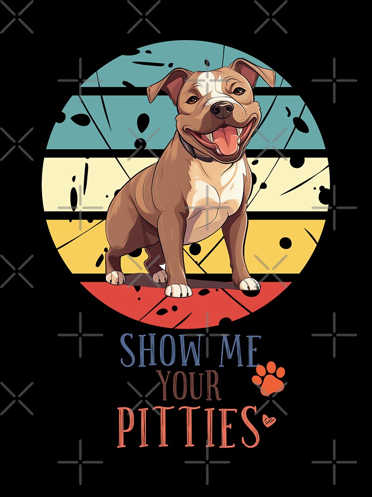 Pitbull Retro Sunset Vintage Dog Lover Cute Pet Gift Dog Paw by darunwan T-Shirts, Hoodie, Sweatshirt (Image 3)