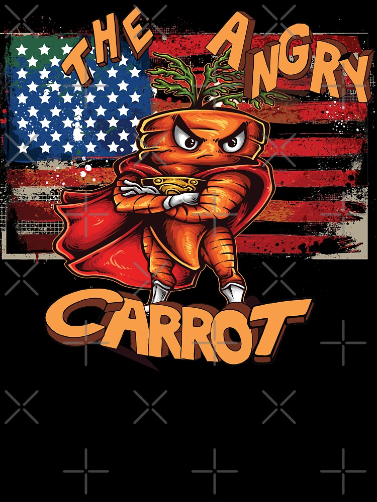 USA Flag Angry Carrot Foodietoon Superhero by ProjectX23 T-Shirts, Hoodie, Sweatshirt | BlankRebels.com (Image 3)