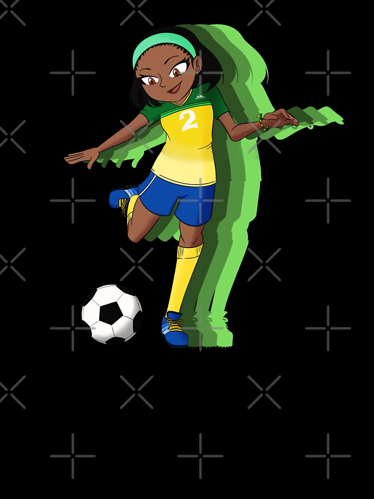A Female Soccer Player with Green Background by KiyaSketches