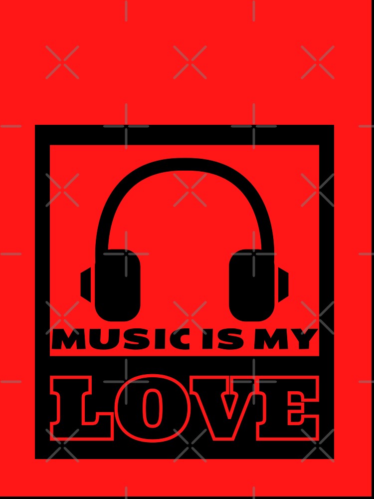 Music Is My Love Quote Red Graphic by MotionWaves T-Shirts, Hoodie, Sweatshirt | BlankRebels.com (Image 3)