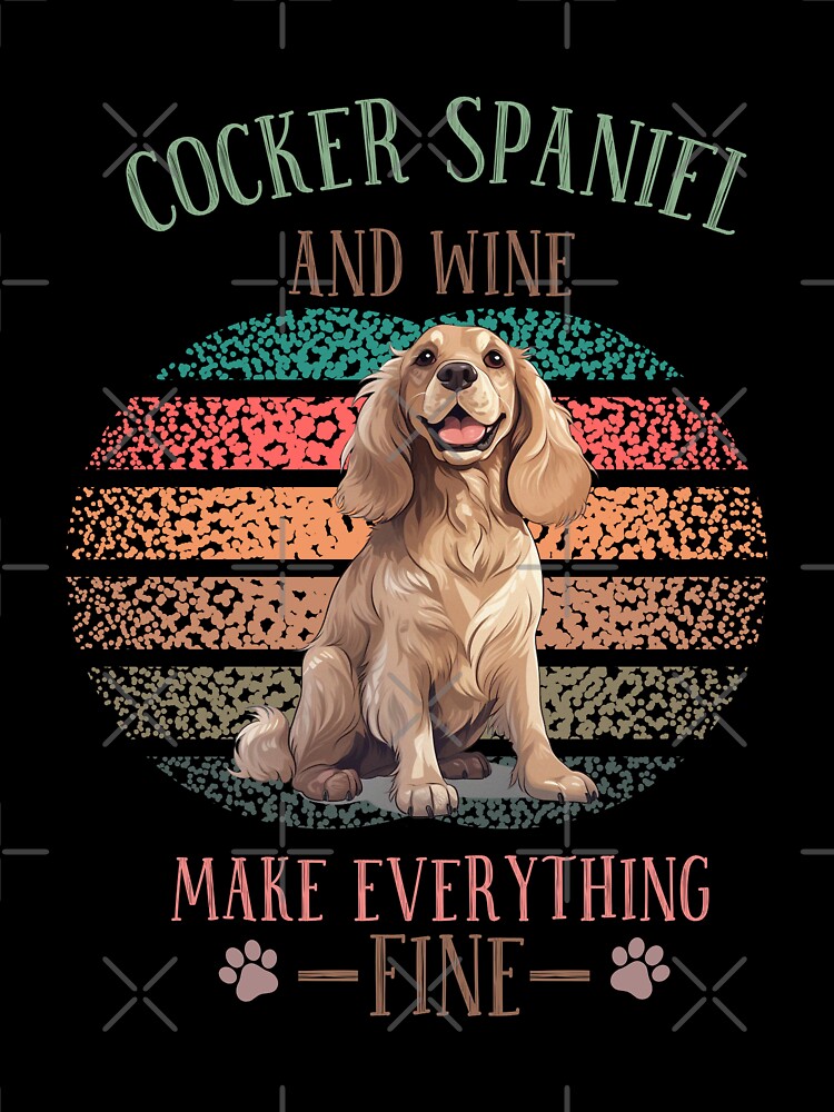Cocker Spaniel Retro Sunset Vintage Dog Lover Cute Pet Gift Dog Paw by darunwan T-Shirts, Hoodie, Sweatshirt (Image 3)