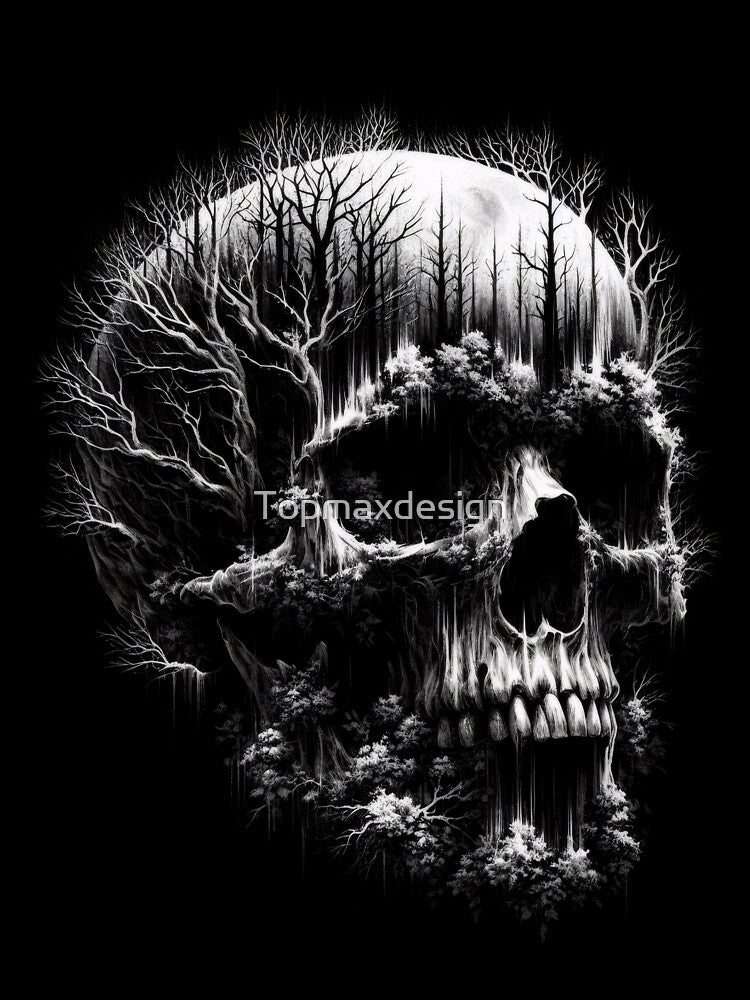 Skull Dark Forest Tree by Topmaxdesign T-Shirts, Hoodie, Sweatshirt | BlankRebels.com (Image 3)