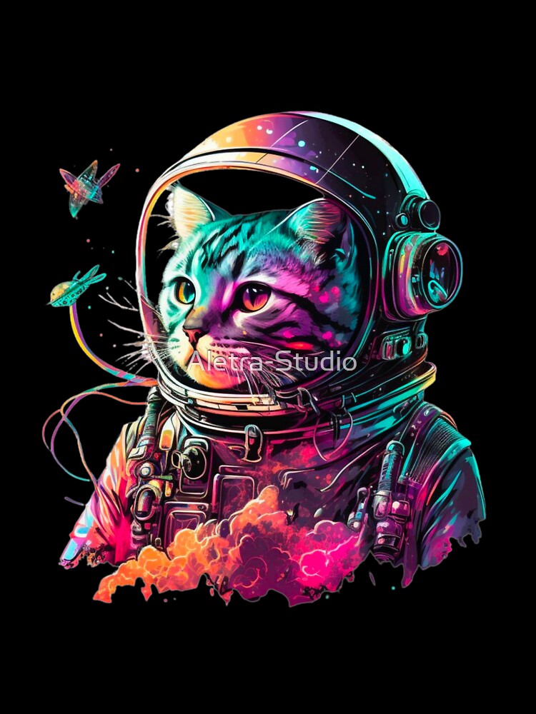 Cat Astronaut Colorfull by Aletra-Studio T-Shirts, Hoodie, Sweatshirt | BlankRebels.com (Image 3)