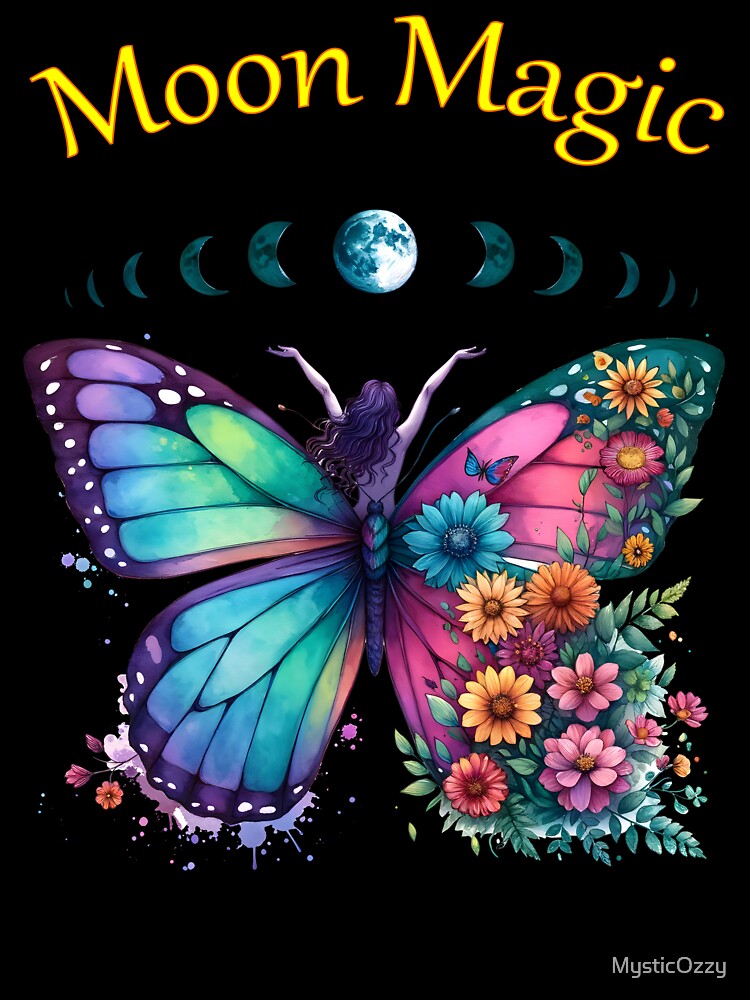Moon Magic Celestial Butterfly by MysticOzzy T-Shirts, Hoodie, Sweatshirt | BlankRebels.com (Image 3)