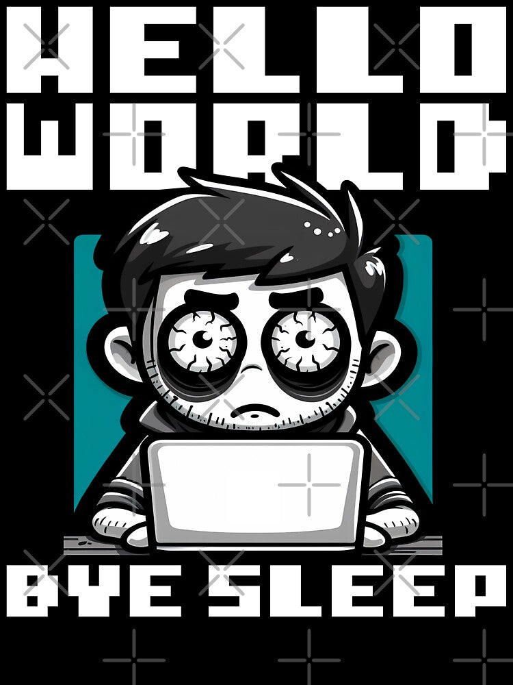 HELLO WORLD, BYE SLEEP - CODING GIFT by KEF Custom