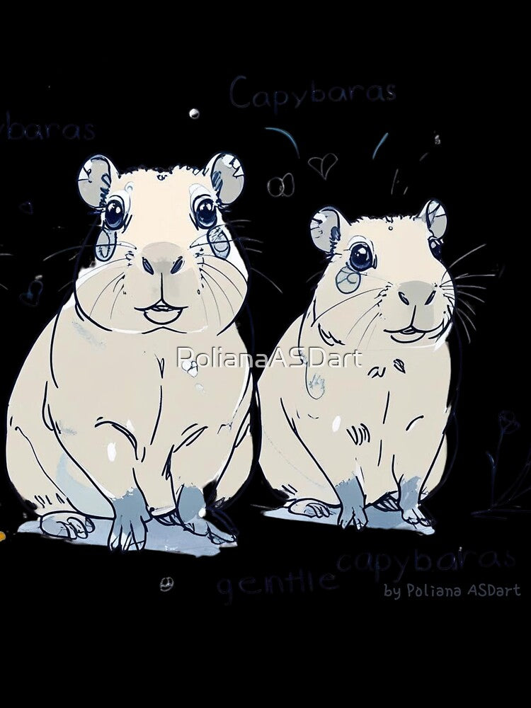 Gentle Capybaras Cute Family Art T-Shirts, Hoodie, Sweatshirt
