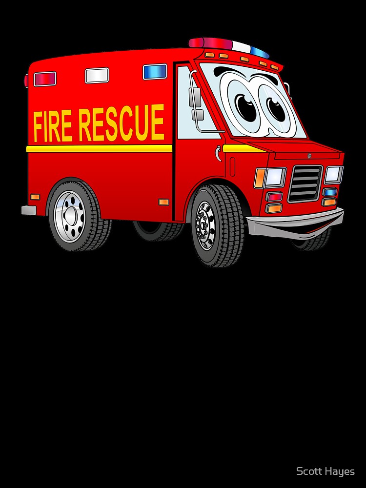 Fire Rescue Mini Van Cartoon by Scott Hayes