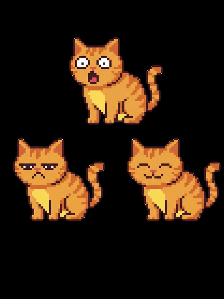 Pixel Cats Cute Retro Cat Expressions T-Shirts, Hoodie, Sweatshirt