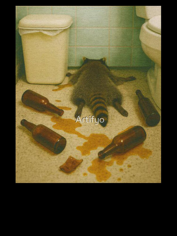 Funny Vintage Drunk Raccoon Meme Humor Men Women by Artifyo T-Shirts, Hoodie, Sweatshirt | BlankRebels.com (Image 3)