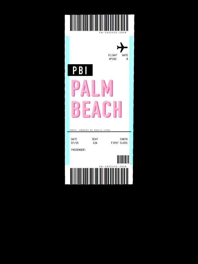 Palm Beach Boarding Pass Plane Ticket by MasenRin T-Shirts, Hoodie, Sweatshirt | BlankRebels.com (Image 3)