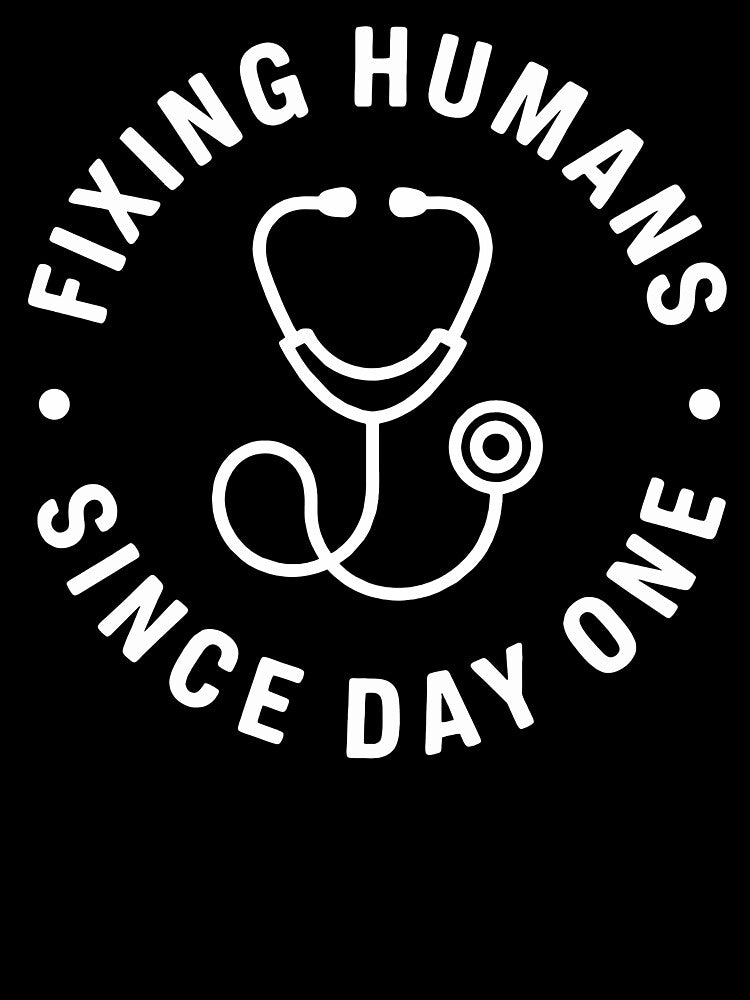 Doctor Badge Fixing Humans Since Day One Medical Gift by Slaw-Creation T-Shirts, Hoodie, Sweatshirt (Image 3)