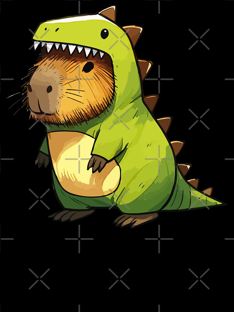 Sketchy Capybara In Dinosaur Costume by TomFrontierArt