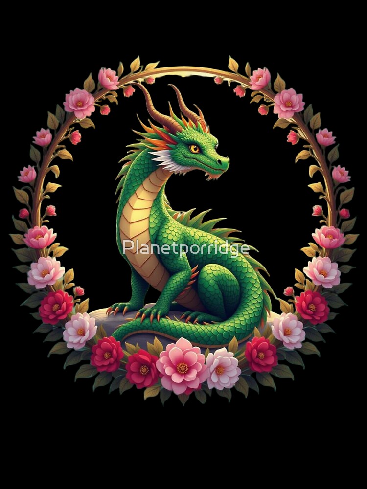 Dragon With Flowers Artwork by Planetporridge T-Shirts, Hoodie, Sweatshirt | BlankRebels.com (Image 3)