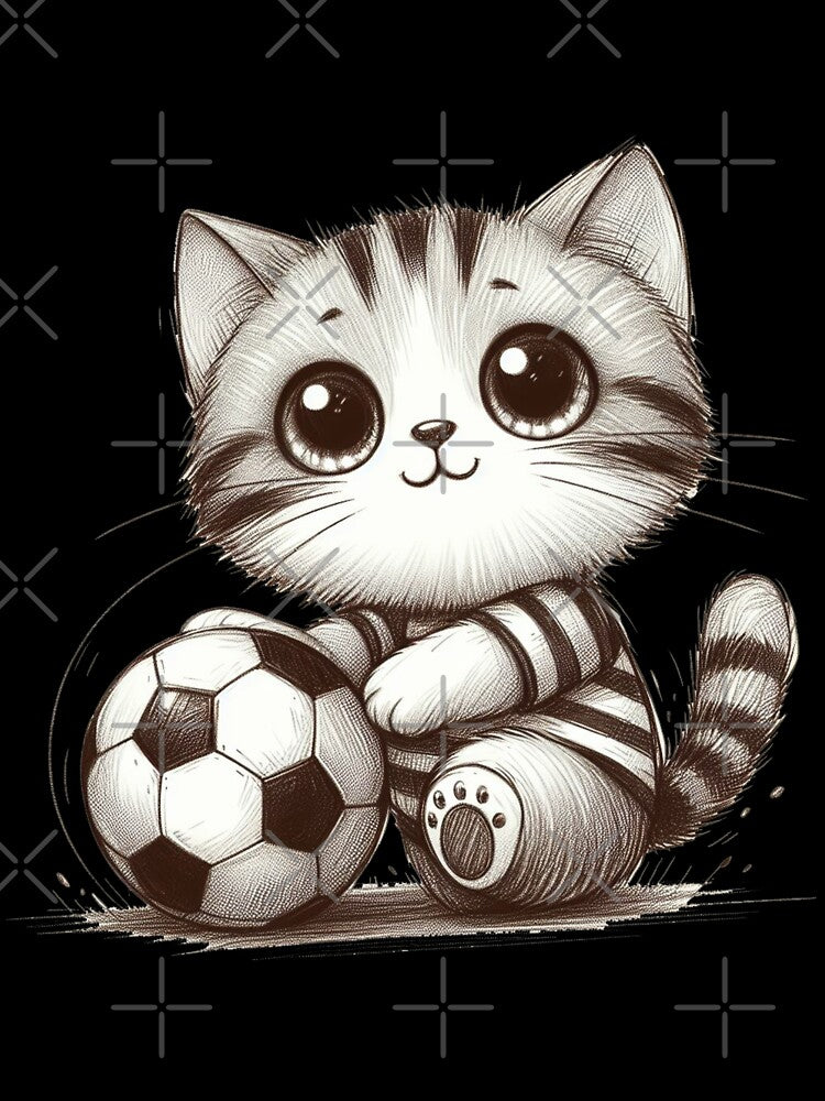 Cat and Football by VANWANSHOP
