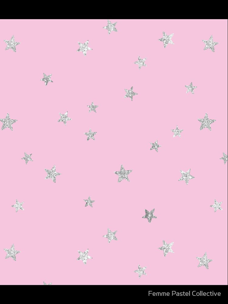 Pretty Y2K Glitter Stars Design in Hot Pink by Femme Pastel Collective