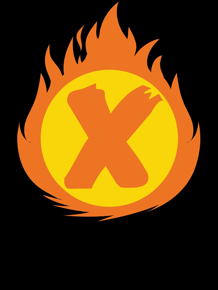 Superhero Letter X. Fire Insignia by mgulin
