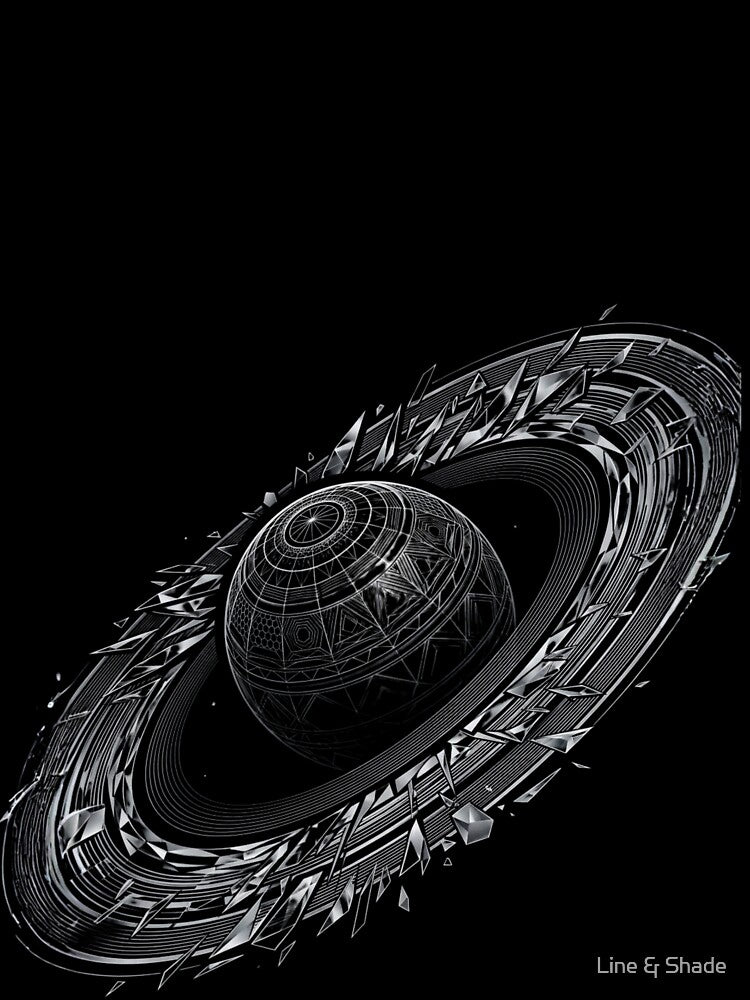 Geometric Saturn - Celestial Line Art Planet by Line & Shade T-Shirts, Hoodie, Sweatshirt | BlankRebels.com (Image 3)