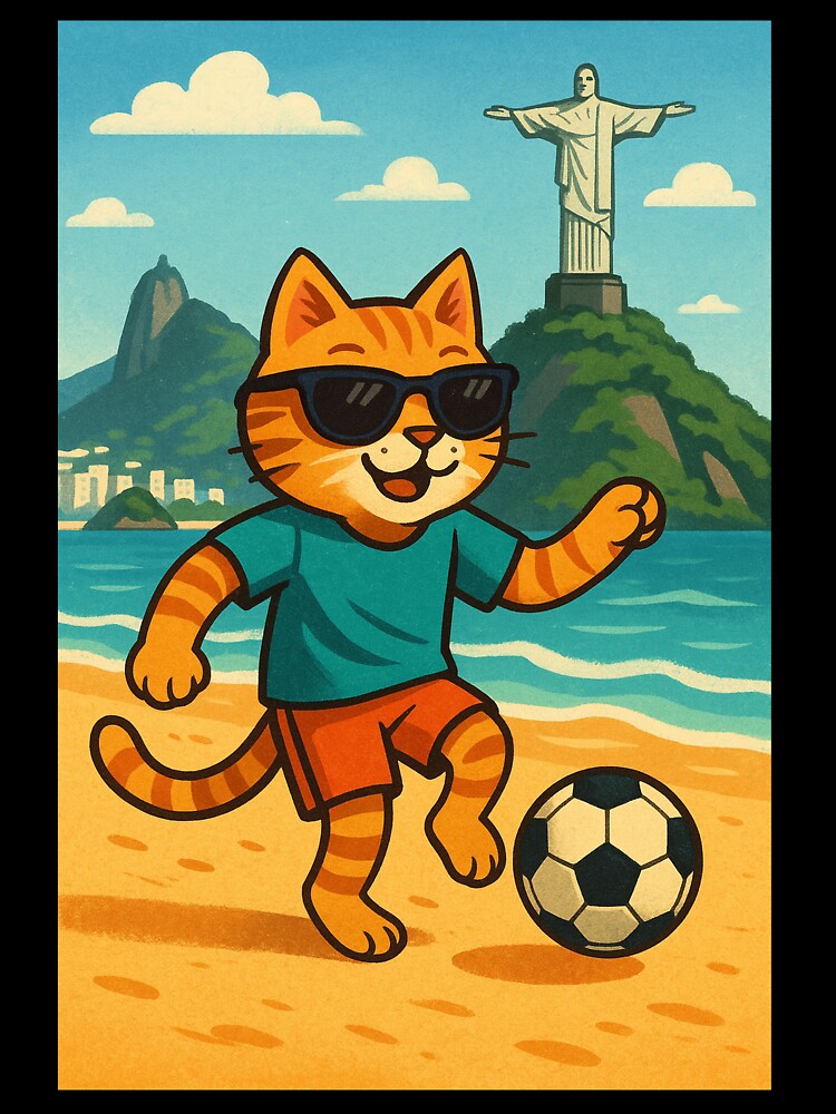 Cat playing football by HobbyTails