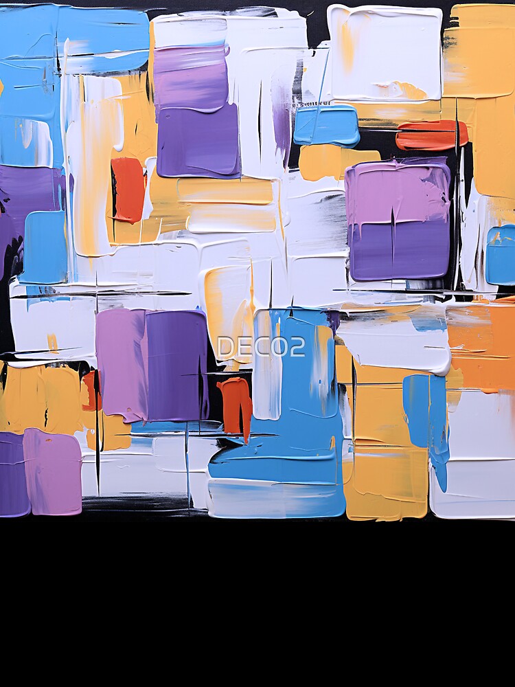 Blue, Yellow, Purple, And White Contemporary Modern Abstract by DEC02 T-Shirts, Hoodie, Sweatshirt (Image 3)