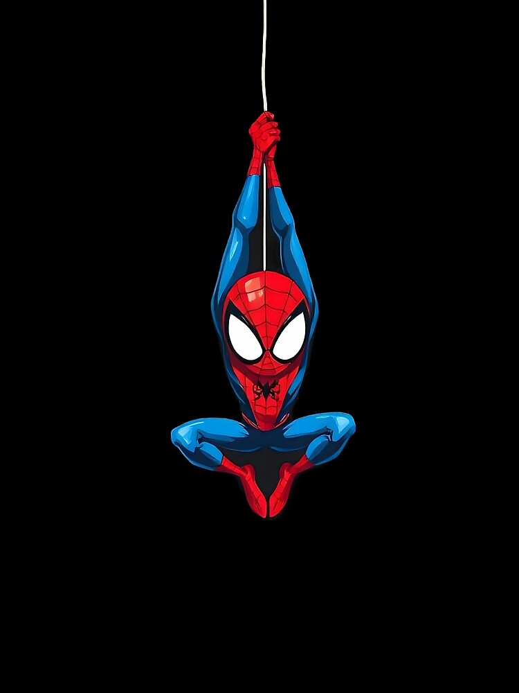 Web-Slinging Superhero Hanging Pose | Minimal Comic Style Sticker by SanjayBomma T-Shirts, Hoodie, Sweatshirt (Image 3)