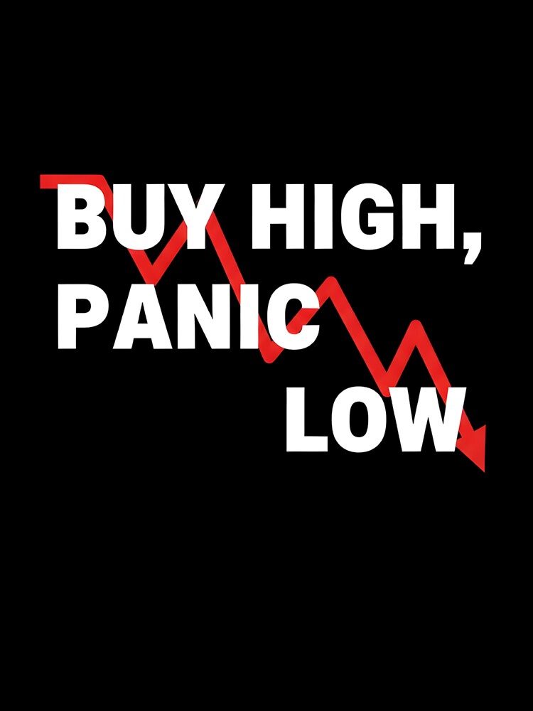 Buy High, Panic Low – Minimalist Stock Trading Typography Design by DejavuArts T-Shirts, Hoodie, Sweatshirt (Image 3)