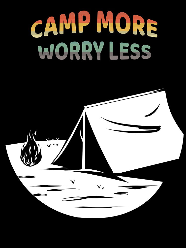 Camp More Worry Less Retro Camping Design for Nature Lovers by GetGoodFit T-Shirts, Hoodie, Sweatshirt (Image 3)