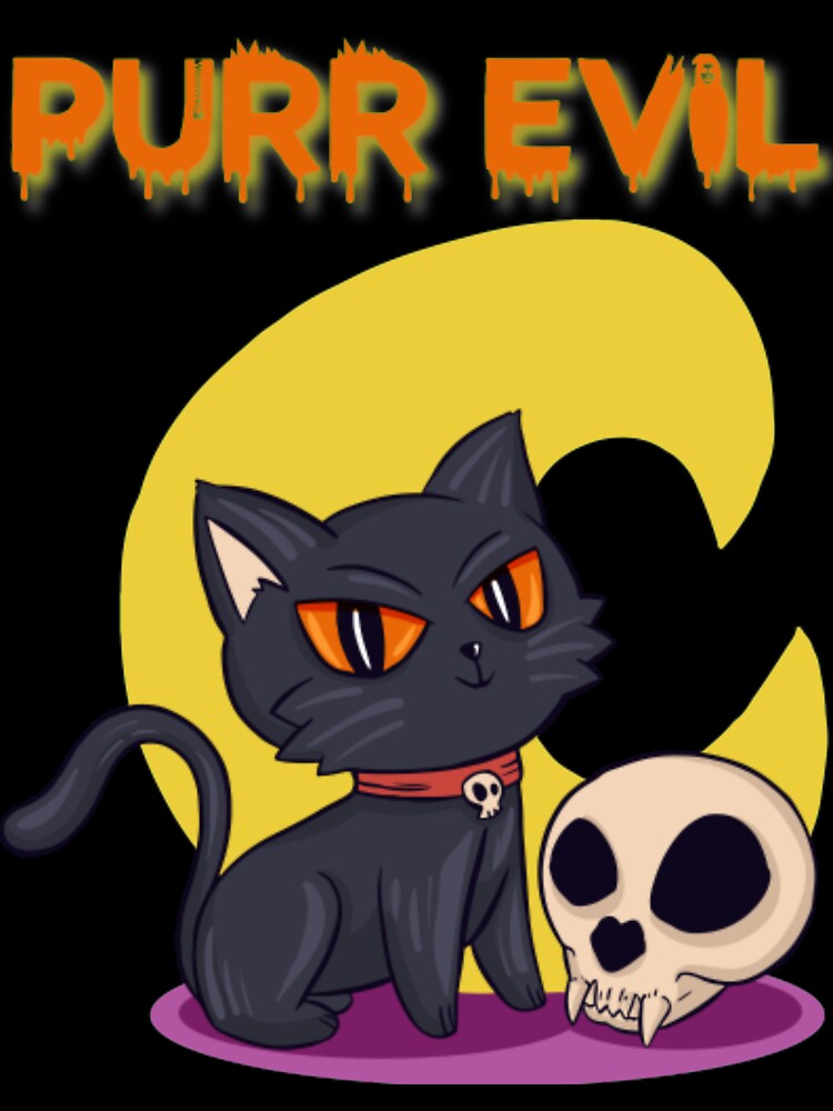 Purr Evil Cat Halloween by NoelBourke T-Shirts, Hoodie, Sweatshirt | BlankRebels.com (Image 3)