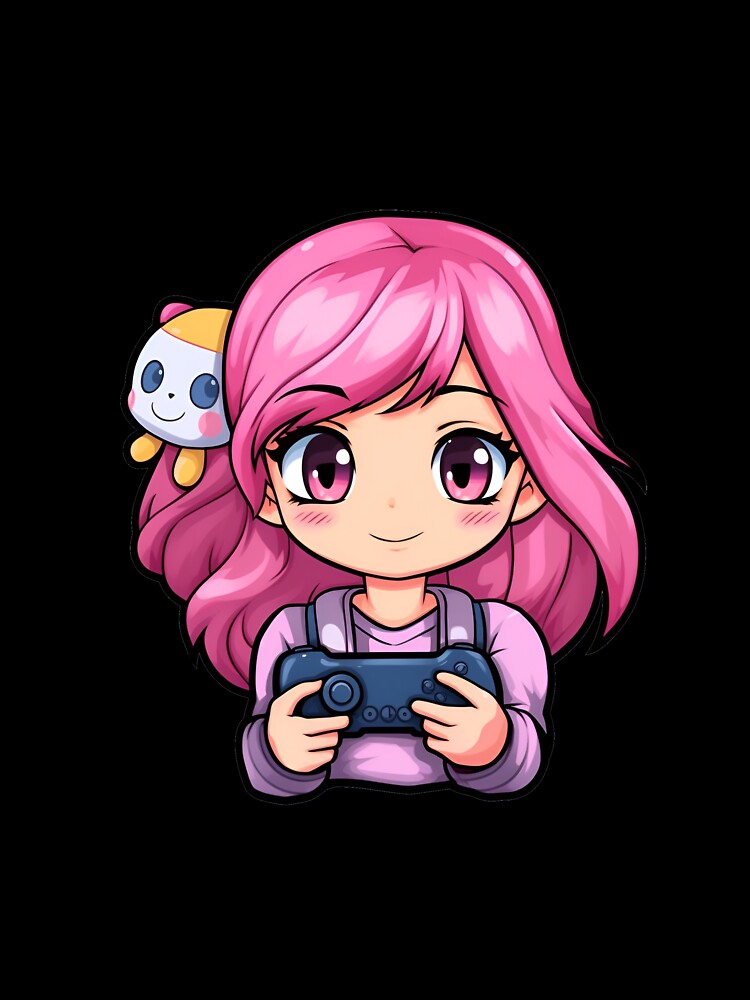 Cute Anime Girl Playing Game by Uryummypie