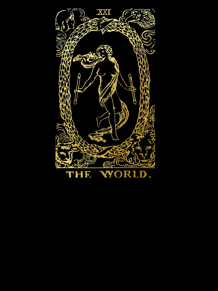 Tarot Card The World Gold Deck by Michallandsberg T-Shirts, Hoodie, Sweatshirt | BlankRebels.com (Image 3)