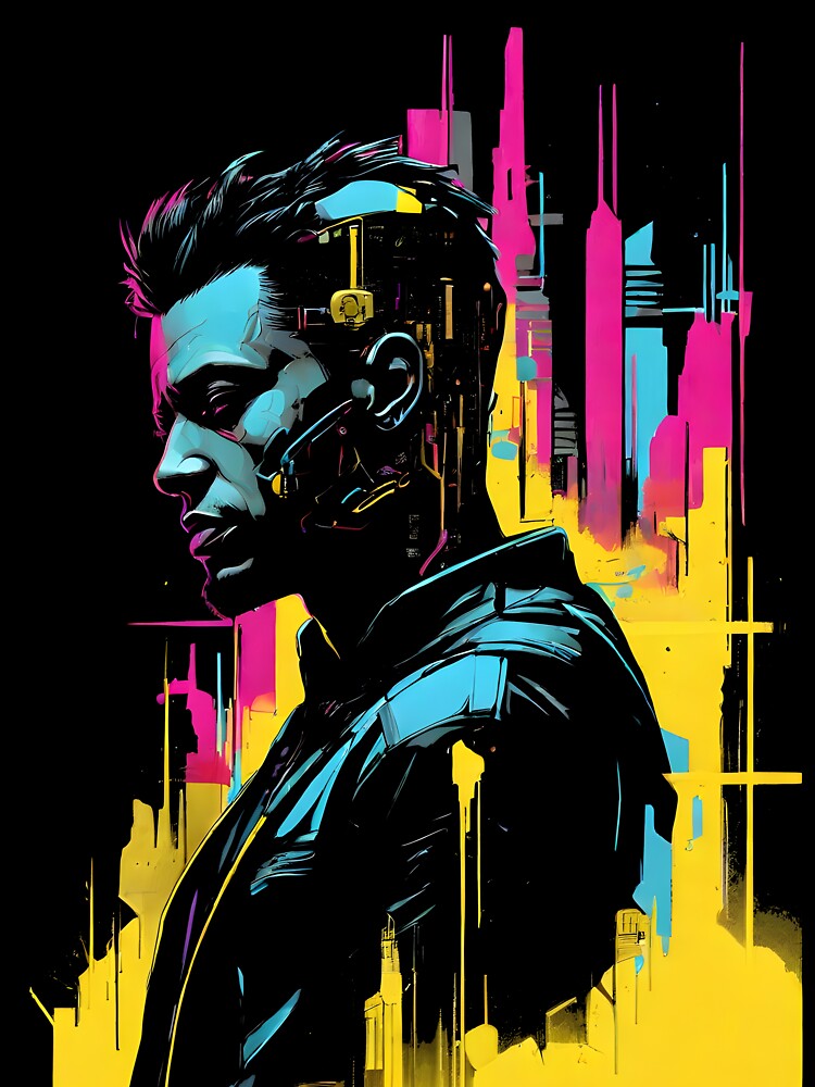 Cyberpunk Man Within The Urban Jungle by Bomba Visual T-Shirts, Hoodie, Sweatshirt | BlankRebels.com (Image 3)